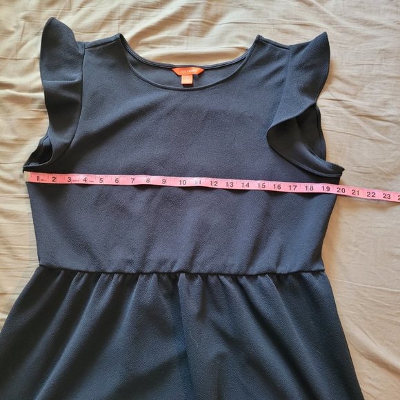 Large Joe Fresh Navy Mini Dress with Ruffle Cap Sleeves - Picture 6 of 7